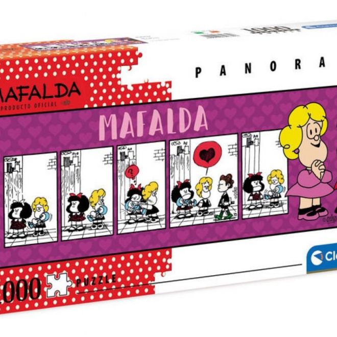 CLEMENTONI Panoramatické puzzle Mafalda 1000 dílků