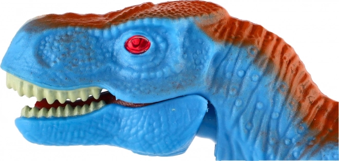 Dinosaurus T-Rex plast 18cm na baterie se zvukem se světlem v krabici 21x15x6,5cm