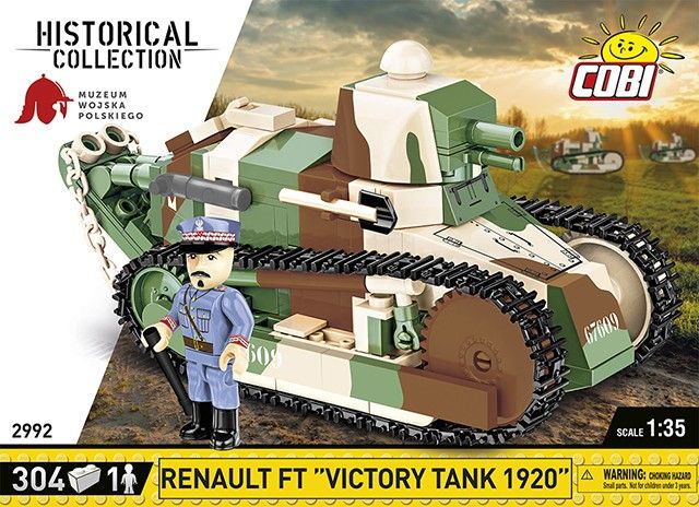 COBI 2992 Great War Renault FT Victory Tank 1920, 1:35, 304 k, 1 f