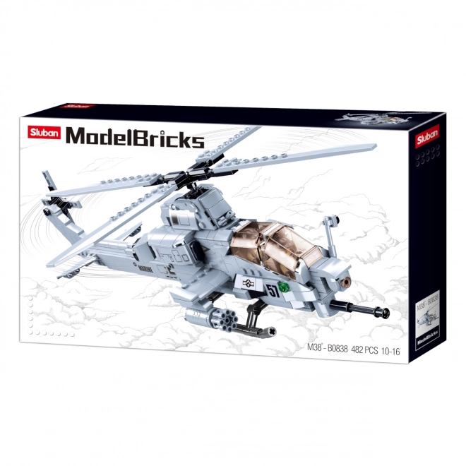 Sluban Army Model Bricks M38-B0838 Bitevní helikoptéra AH-1Z Viper