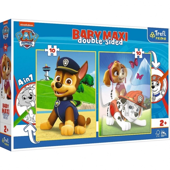 Baby MAXI 2x10 dílků puzzle Paw Patrol team