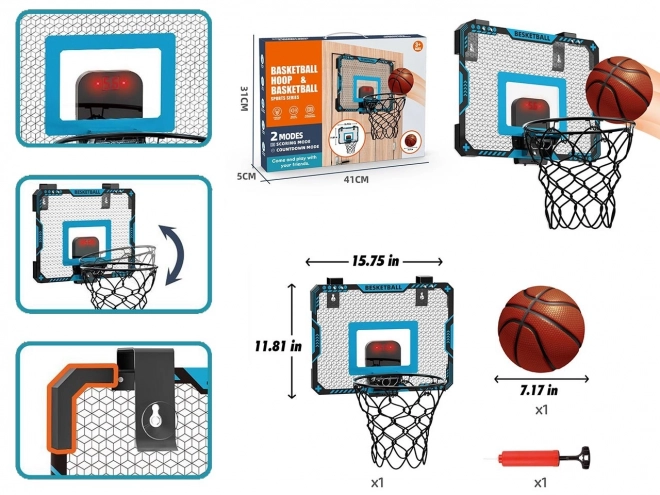 Basketbalová deska s míčem a pumpičkou