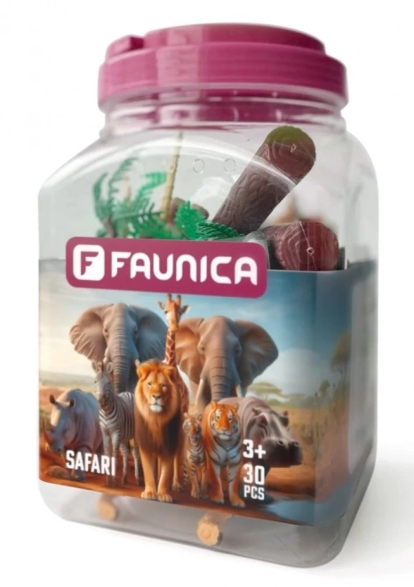 Sada figurek a doplňků s motivem Safari, 30 párů.