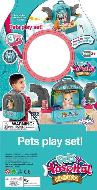 Woopie veterinářský batoh s domečkem a pejskem 3v1