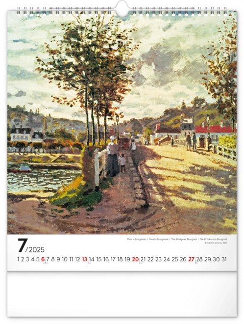 Nástěnný kalendář Claude Monet 2025, 30 × 34 cm