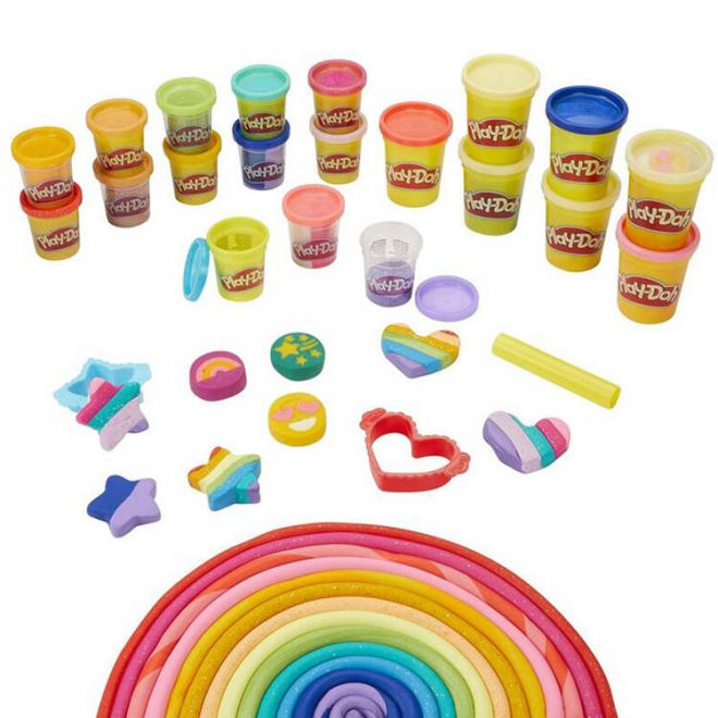 Hasbro Play-Doh třpytivé těsto 21 barev + formičky ZA5120