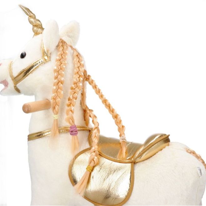Houpací kůň Golden Unicorn s kolečky
