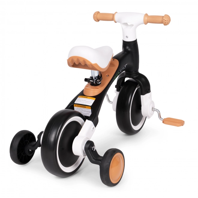 Odrážedlo s pedály a postranními kolečky černé ECOTOYS