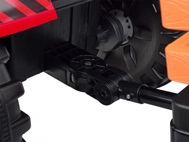 Velký elektrický traktor s přívěsem a lžící pro děti – Červená