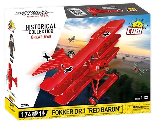 COBI 2986 Great War Fokker Dr. I Red Baron, 1:32, 174 k, 1 f