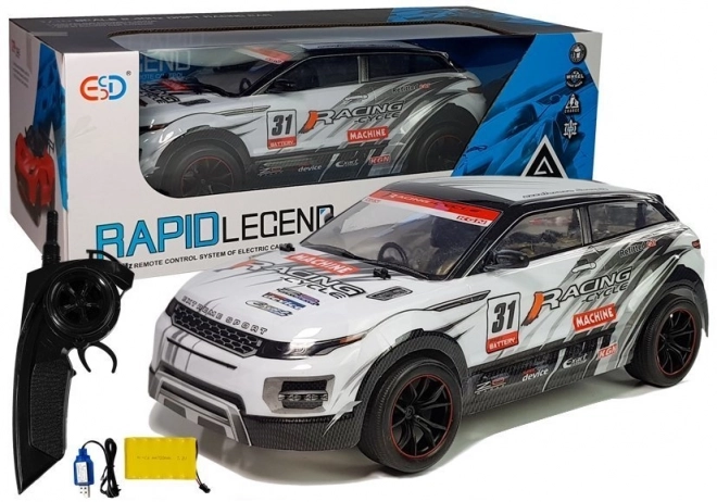 Dálkově ovládané rallye auto 1:10 bílé R/C