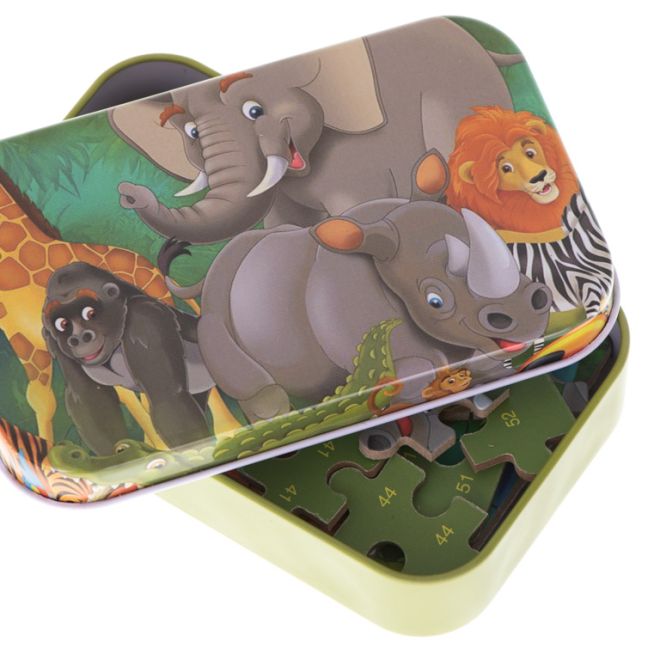 Dětské puzzle s čísly - safari zvířátka