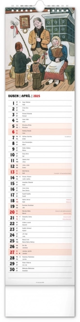Nástěnný kalendář Josef Lada 2025, 12 × 48 cm