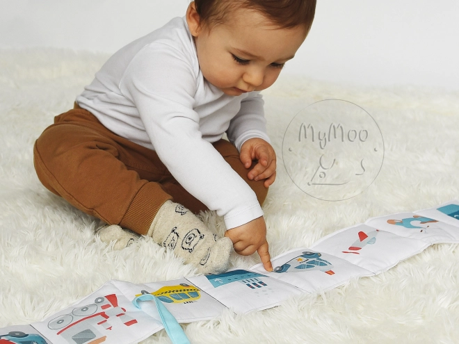MyMoo Textilní leporelo - Dopravní prostředky 