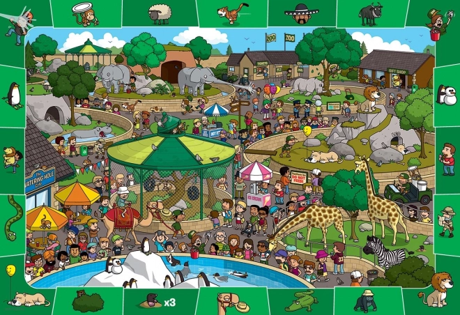 EUROGRAPHICS Spot & Find puzzle Den v zoo 100 dílků