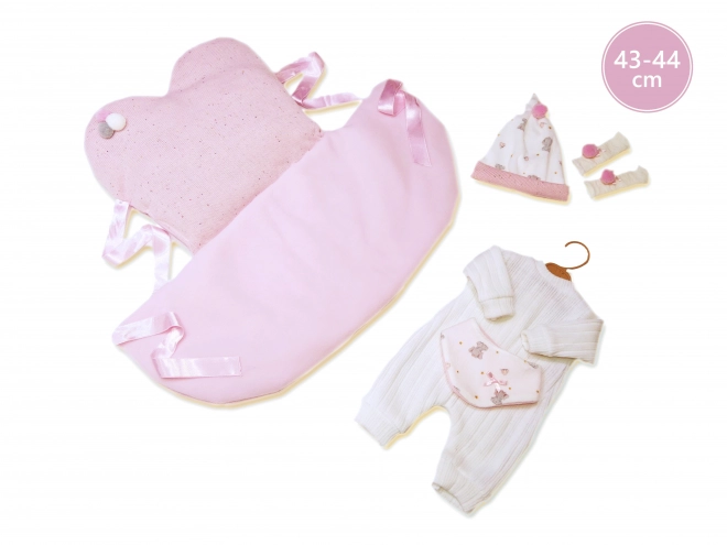 Llorens M844-42 obleček pro panenku miminko NEW BORN velikosti 43-44 cm