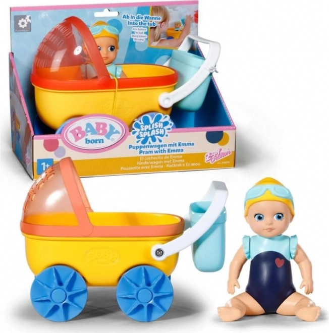 Kočárek Splish Splash s panenkou BABY born Emma