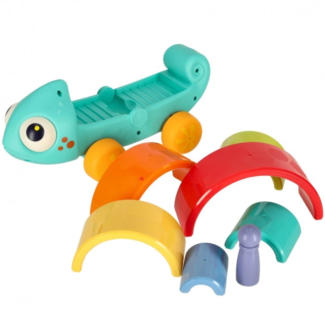 Chameleon sorter montessori puzzle bloky na tahání