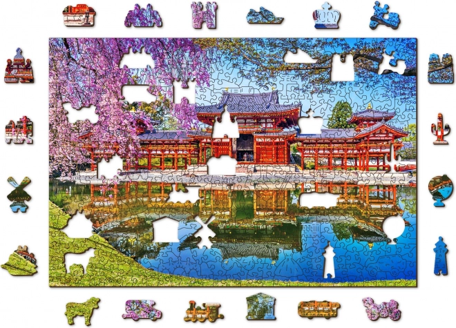 WOODEN CITY Dřevěné puzzle Chrám Byodo-in, Kjóto, Japonsko 505 dílků