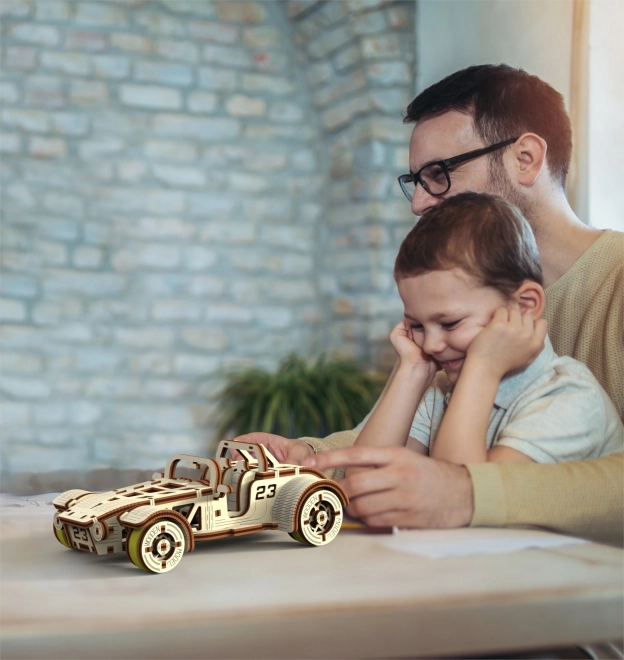 WOODEN CITY 3D puzzle Automobil Roadster 111 dílů