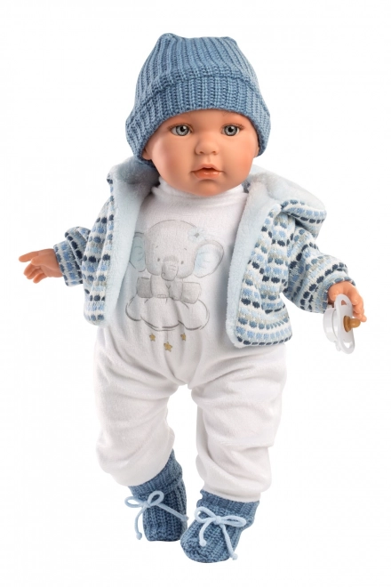 Llorens 42405 BABY ENZO - realistická panenka se zvuky a měkkým látkovým tělem - 42 cm