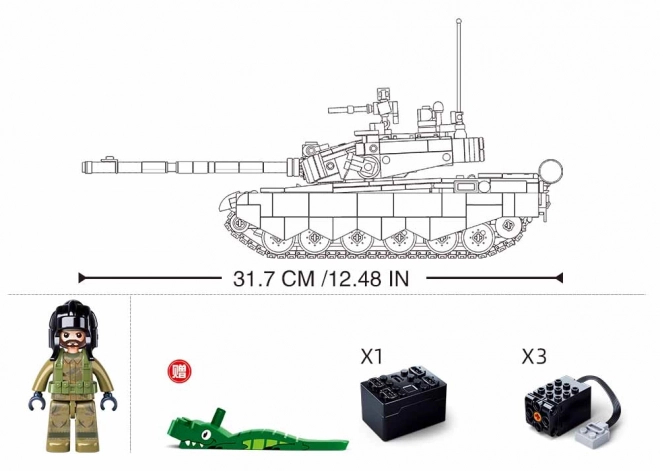 Sluban Power Bricks M38-B7071 R/C ZTZ-99AS Tank na dálkové ovládání