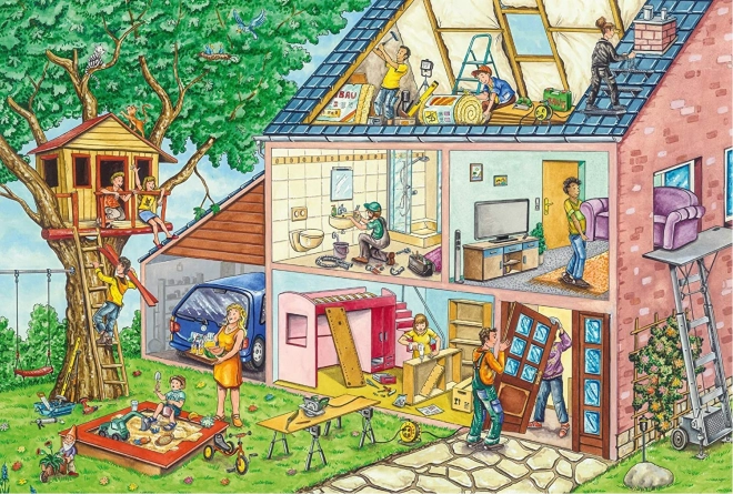 SCHMIDT Puzzle Pracovití řemeslníci 40 dílků + dětské nářadí