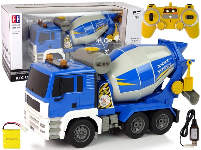 Dálkově ovládaný betonářský vůz Blue 2.4G Rotating Bucket