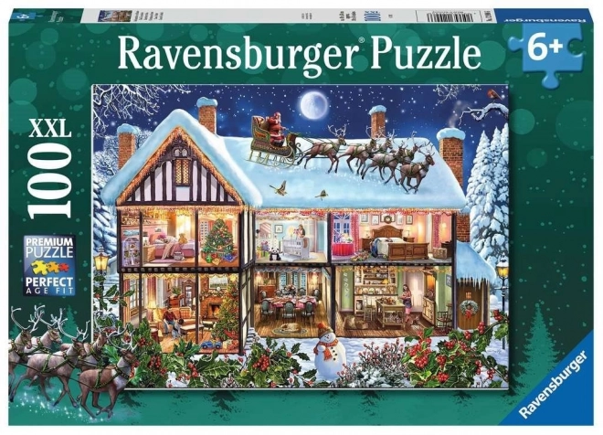 Ravensburger vánoční puzzle Doma o Vánocích 100 dílků