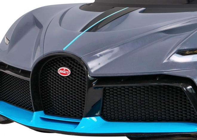 Bugatti Divo Dětské auto na baterie šedé + dálkové ovládání + EVA + pomalý start + LED MP3