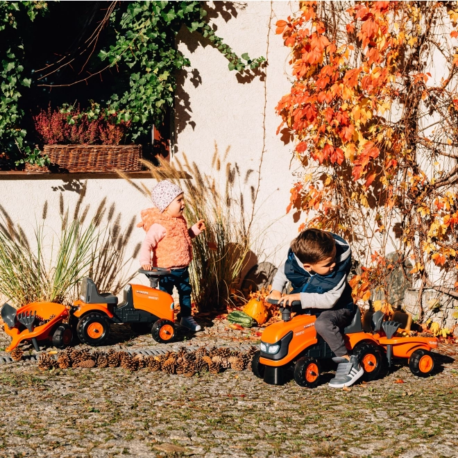 FALK 260C Baby Kubota ride-on traktor s přívěsem, hrable a lopata