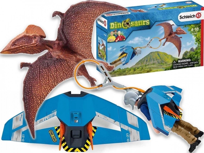 Schleich 41467 Pościg z Plecakiem Odrzutowym JetPack Dinosaurs