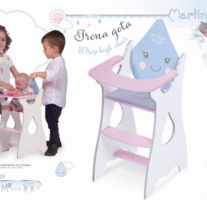 DeCuevas 55429 Dřevěná jídelní židlička pro panenky Martin 2019