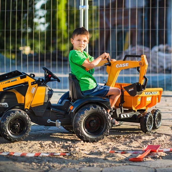 Dětský traktor s rypadlem Case IH a přívěsem