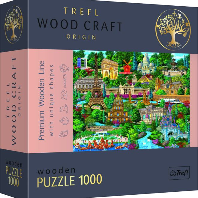 Puzzle dřevěné Slavná místa Francie 1000 dílků