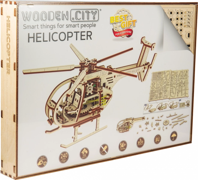 WOODEN CITY 3D puzzle Vrtulník 173 dílů