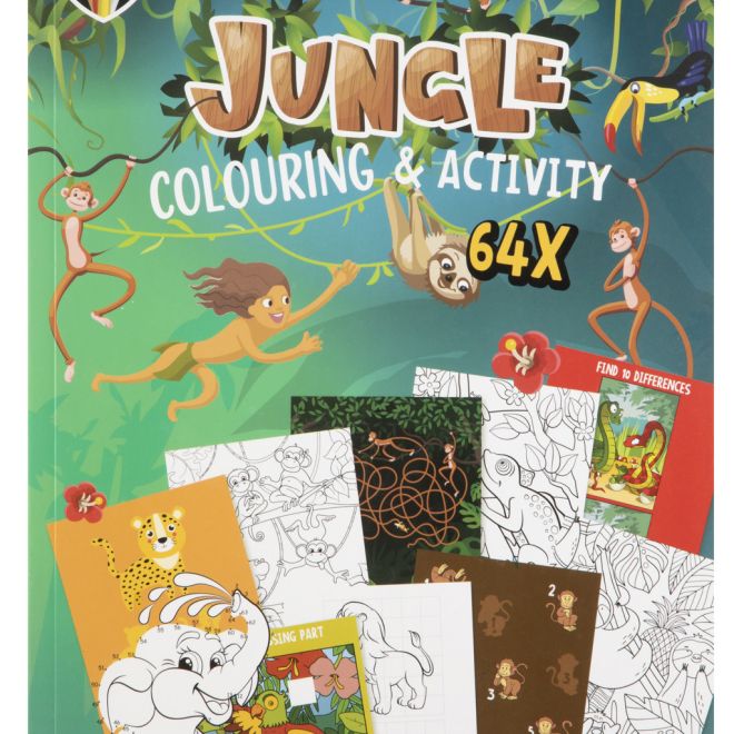 Kniha s omalovánkami a aktivitami Jungle A4