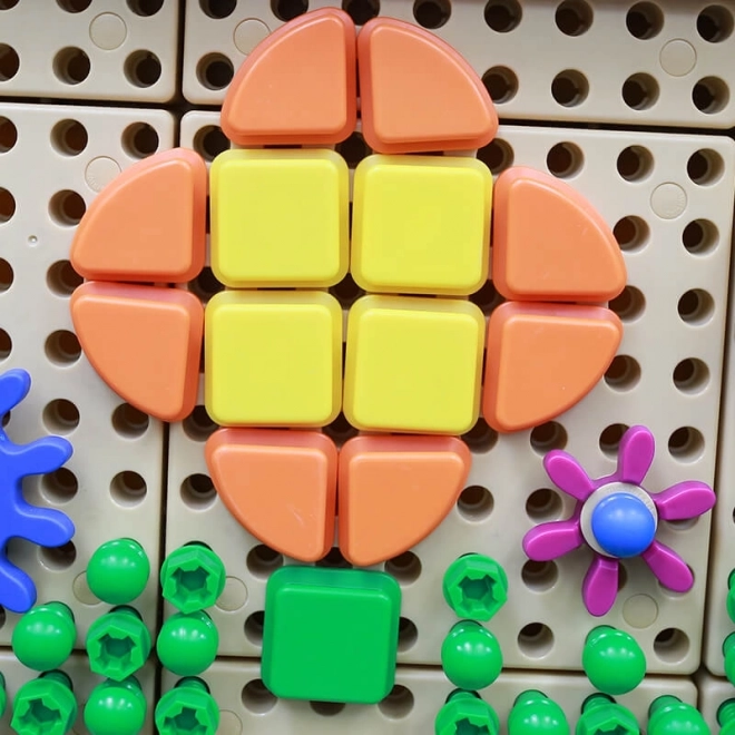 Masterkidz geometrický stavební set s kolíčky 64 ks pro STEM tabule