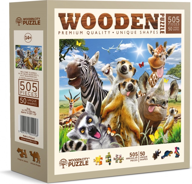 WOODEN CITY Dřevěné puzzle Vítejte v Africe 505 dílků