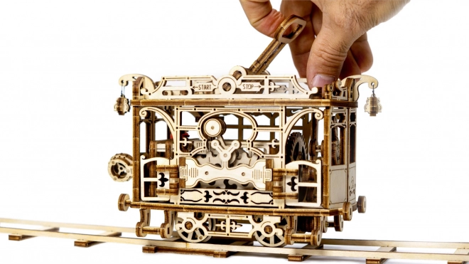 Dřevěné 3D puzzle - Tramvaj s kolejemi