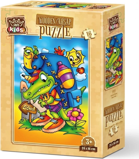 ART PUZZLE Dřevěné puzzle Cesta do školy 16 dílků