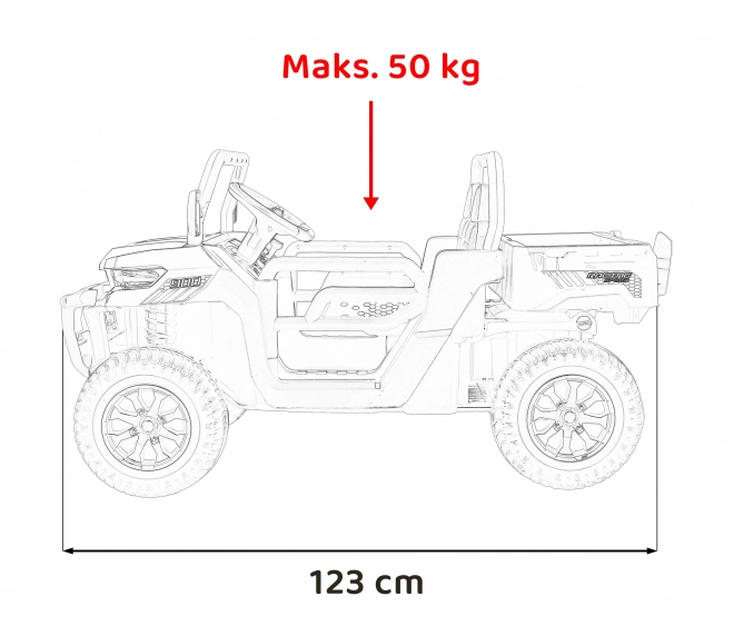 Dětské autíčko Pick-Up Speed 900 Blue + pohon 4x4 + pohyblivá naběračka + nosič zavazadel + dálkové ovládání + lopata + LED audio