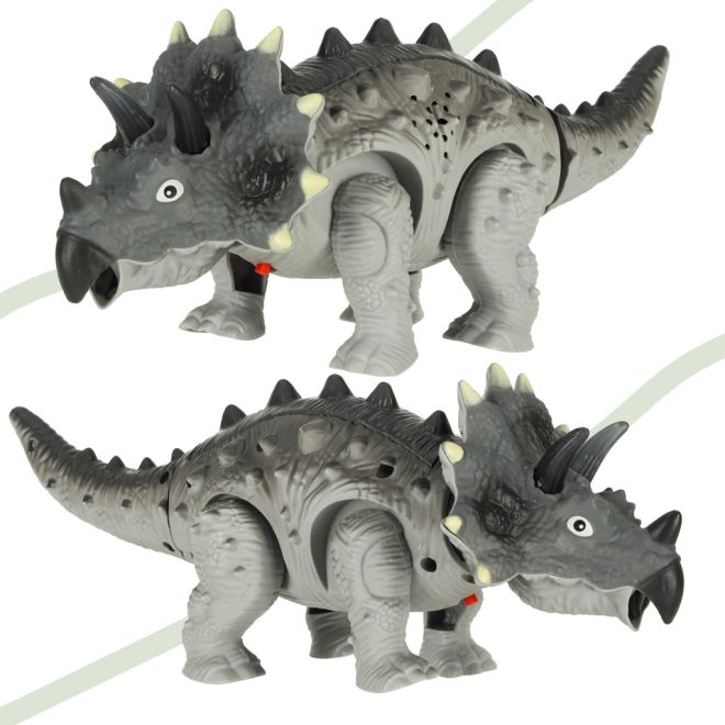 Dinosaurus Triceratops na baterie Interaktivní hračka chodí svítí řve
