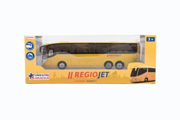 Autobus RegioJet kov/plast 18,5cm na zpětné natažení v krabičce