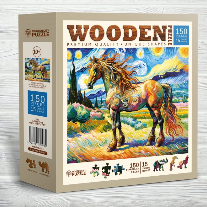 WOODEN CITY Dřevěné puzzle Moderní kůň 150 dílků