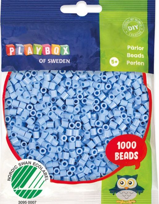 PLAYBOX Zažehlovací korálky pastelové - modré 1000ks