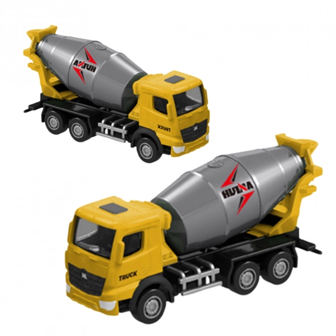 Kolekcionářský model míchačky Huina žlutý 1:80