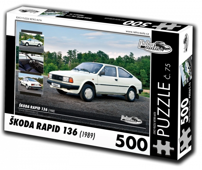 RETRO-AUTA Puzzle č. 75 Škoda RAPID 136 (1988) 500 dílků