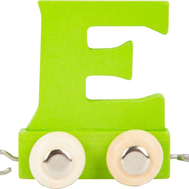 Dřevěný vláček barevná abeceda písmeno E
