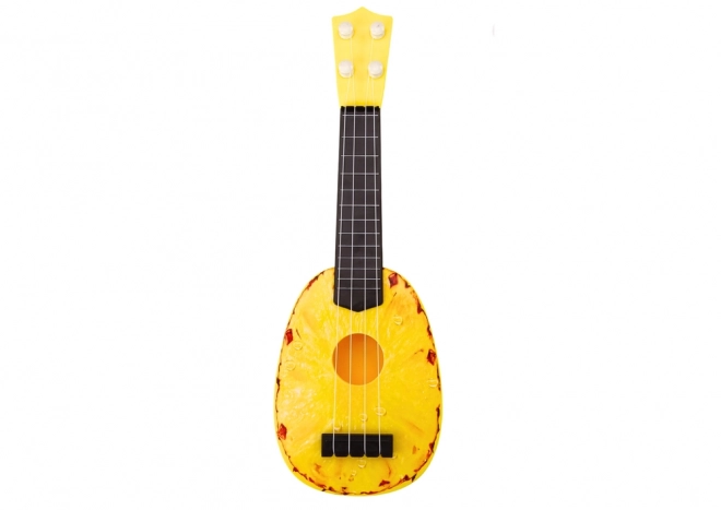 Ukulele pro děti Mini kytara 4 struny Ananas motiv kytara žlutá 15″